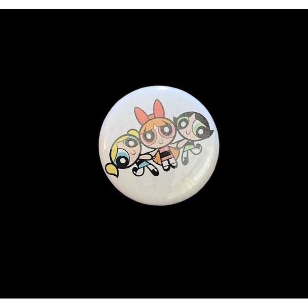 POWERPUFF GIRLS Movie TV Promo Button Pin Back Cartoon Network Blossom Bubbles